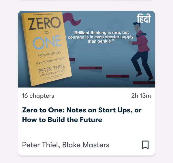 ZERO TO ONE : NOTES ON STARTS UPs , OR HOW TO BUILD THE FUTURE